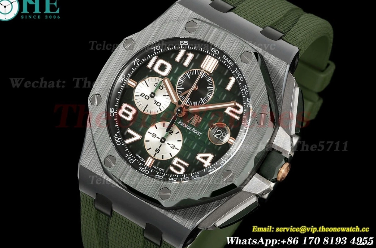 Oak 44mm Green 26405CE SS A7750 RU Royal Dial Offshore TKF 0427